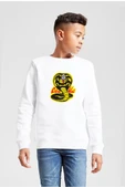 Cobra Kai Logo Beyaz Çocuk 2ip Sweatshirt - 1
