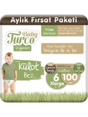 Baby Turco Doğadan 6 Numara XLarge 100'lü Külot Bez - 1