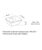 LENA TEZGAH ÜSTÜ ÇANAK LAVABO E-5049 BEYAZ - 2
