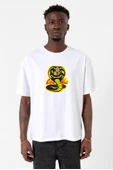 Cobra Kai Logo Beyaz Erkek Oversize Tshirt - 1