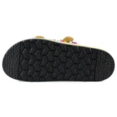 Erkan Saçmacı Bej Sabit Çift Bantlı Renkli Taşlı Boncuklu Mantar Taban Görünümlü Terlik - 5