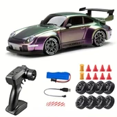 Porsche 911 Polarize Renkli 1:24 Drift 4X4 Şarjlı RC Uzaktan Kumandalı 20 Km/s Hızında Hediyelik Oyuncak - 1