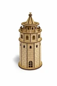 Südor Wood Ahşap Kendin Yap Maket Galata Kulesi 100 X 100 X 230 mm - 1