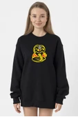 Cobra Kai Logo Siyah Kadın 2ip Sweatshirt - 1