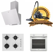 Altus Beyaz Cam Ankastre Set 570 W - 159 Dw- 310 Hw - (Altus Süpürge Hediyeli) thumbnail 1