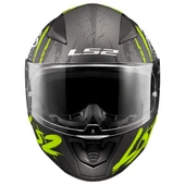 LS2 RAPID 2 RAVEN MAT SİYAH-GRİ-NEON SARI KASK - 2