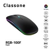 Classone RGB-100F RGB Işıklı Efektli Sessiz RF Kablosuz Bluetooth Mouse - 1