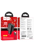 Hoco CS21A Rich 18W USB 3.0 QC Çıkışlı Ekstra USB to Type-C Kablolu Hızlı Şarj Aleti thumbnail 8