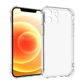 iPhone 12 Mini Anti Shock Darbe Emici Kamera Korumalı Şeffaf Silikon Kılıf - 1