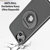 iPhone 15 Magsafe Uyumlu Standlı Manyetik Silikon Kılıf (Siyah) - 3