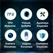 iPhone 13 Pro Kamera Korumalı Ultra İnce Şeffaf Silikon Kılıf - 3