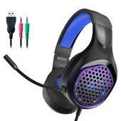 XMOWi R1 Gaming Mikrofonlu RGB Oyuncu Kulaklığı PC- Dizüstü Ve Ps4 (Mavi-Siyah) - 1