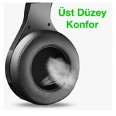 MC N1 LED Işıklı Mikrofonlu USB Kulaküstü Gamer Kulaklığı (Siyah-Mavi) - 3