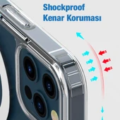 iPhone 12 Pro Max Magsafe Uyumlu Darbe Emici Manyetik Şeffaf Silikon Kılıf - 4
