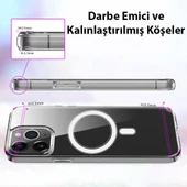 iPhone 14 Pro Magsafe Uyumlu Manyetik Sert Tpu Şeffaf Silikon Kılıf - 4