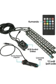 4 Parçalı Uzaktan Kumandalı Ayak Altı Aydınlatma 12 Led Çok Renkli Müzikli Araba Ledi - 4
