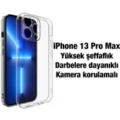 iPhone 13 Pro Max Kamera Korumalı Ultra İnce Şeffaf Silikon Kılıf - 2