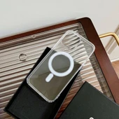 iPhone 15 Pro Magsafe Uyumlu Manyetik Şeffaf Silikon Kılıf - 5