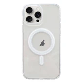iPhone 15 Pro Magsafe Uyumlu Manyetik Şeffaf Silikon Kılıf - 1