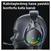 XMOWi R1 Gaming Mikrofonlu RGB Oyuncu Kulaklığı PC- Dizüstü Ve Ps4 (Mavi-Siyah) - 2