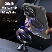 iPhone 14 Plus Magsafe Uyumlu 360 Dönebilen Standlı Manyetik Silikon Kılıf (Siyah) - 5