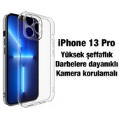 iPhone 13 Pro Kamera Korumalı Ultra İnce Şeffaf Silikon Kılıf - 2
