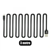Nettech NT-DC02 İp Örgü 300 Cm Micro Şarj ve Data Kablosu (Siyah) - 2