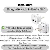 MN6 M04 Priz Dönüştürücü/3 Adet/a-kalite Fiş Çevirici Adaptör-şarj Aleti Fiş Dönüştürücü - 3