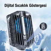 MEMO DL10 Dijital Gösterge 2000mAh Powerbankli Telefon Soğutucu Fan Radyatör (Siyah) - 4