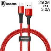 Baseus halo Mikro Usb 3A Hızlı Şarj 0.25CM Kısa Power Bank için Şarj Kablosu (Kırmızı) - 1