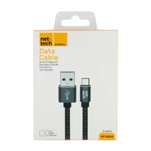 Nettech NT-DC02 İp Örgü 300 Cm Micro Şarj ve Data Kablosu (Siyah) - 3