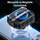 MEMO CX12 Powerbank Girişli Manyetik Cep Telefon Soğutma Fanı Radyatör Soğutucu (Siyah) - 4
