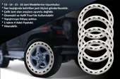 Universal 13 Jant At Desenli Lastik Yanağı Beyaz Renk 1 Takım 4 Adet - 2