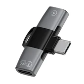 Mini 2in1 Type-c to Type-C Kulaklık + Şarj Adaptöru (Siyah) - 1