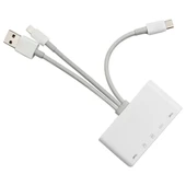 3 İN1 İPhone+Usb C+ Usb A Kamera Okuyucu Kart Okuyucu (Beyaz) - 1