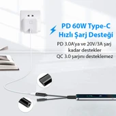 İphone 15 İçin Type-c Şarj + 3.5mm kulaklık 2İn1 Çevirici Adaptör (Siyah) - 2
