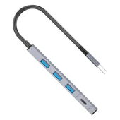 ADS-309A 4in1 USB to USB + Type-C Hub Adaptör Çevirici Dönüştürücü Çoğaltıcı (Füme) - 3