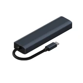 BYL-2302 5 IN 1 Type-C To USB Dönüştürücü Çoğaltıcı Hub (Füme) - 4