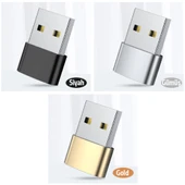 USB to Type-C Dişi Çevirici Dönüştürücü Adaptör (Gold) - 2