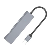 ADS-309C 4in1 Type-C to USB + Type-C Hub Adaptör Çevirici Dönüştürücü Çoğaltıcı  (Füme) - 2