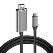 Type-C to HDMİ 4K 60Hz Çevirici Görüntü Kablosu 1.8M - HDTV Projektör (Siyah) - 1