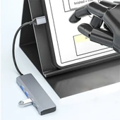 ADS-309C 4in1 Type-C to USB + Type-C Hub Adaptör Çevirici Dönüştürücü Çoğaltıcı  (Füme) - 5
