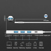 ADS-301A USB 3.0 to Type-C + USB 3.0 / 2.0 4-Port Hub Çoklayıcı Adaptör (Füme) - 4