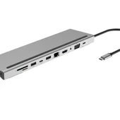 11 in 1 Masaüstü Standlı Çoğaltıcı Adaptör Çevirici Hub (Gümüş) - 4