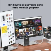 Type-C To HDMI HDTV Dönüştürücü Adaptör 4K 60Hz Kablo 1.8M (Beyaz) - 4