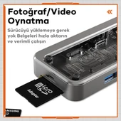 8in1 Type-c To USB3.0 + USB2.0 + Type-c + PD + HDMI + SD + TF + Ethernet Çoğaltıcı Transparan Hub - 5