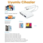 NK-104pro USB-C / 8-pin SD TF kart okuyucu 4-in-2 kamera bellek kart okuyucu SD + TF + USB OTG + USB-C Şarj Adaptörü (Beyaz) - 5
