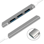 A-809 4in1 USB to USB Hub Çoğaltıcı Adaptör (Gri) - 4