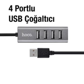 HOCO HB1 80cm Kablolu 4 Portlu USB Çoğaltıcı HUB Adaptör (Füme) - 3