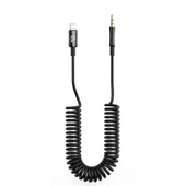 Nettech NT-AC10 Plastik 100 Cm Jack To Lightning Aux Kablo (Siyah) - 1